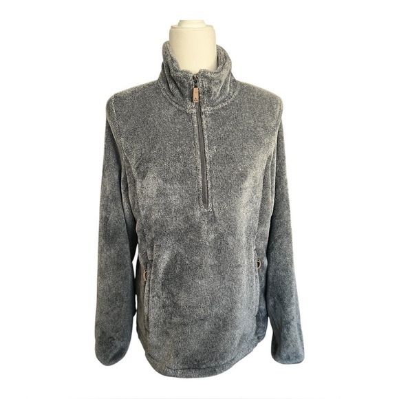 Gerry Weber Tops - Gerry Women's Fleece 1/4-Zip Pullover Southwest Sherpa Fleece Gray Size Large
